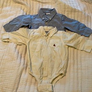 Bundle of two button down long sleeve shirts